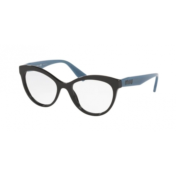 Miu Miu Mu04rv-07o1o1 Eyeglasses Black Blue Round